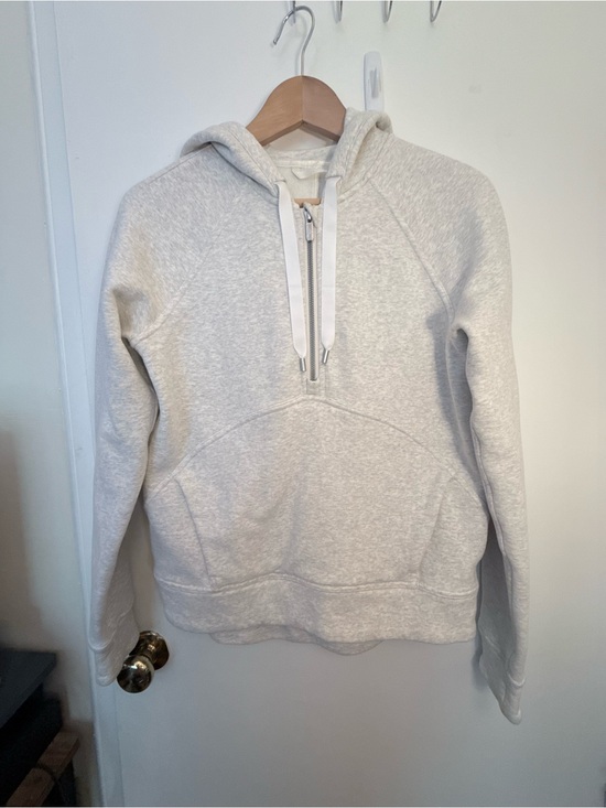 lululemon athletica Sweaters - lululemon athletica Light Gray Half-Zip Hooded Pullover